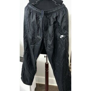 Nike Windbreaker Pants XL Black Mesh Lined Pockets Drawstring Waist